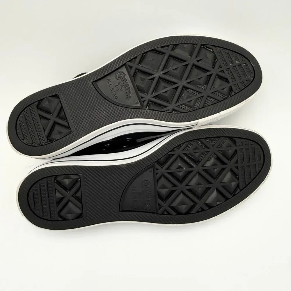 Converse All Star Chuck Taylor High Top Lace Up Black Basketball Shoes with Meta